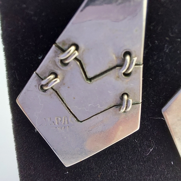 Vintage Alpaca Mexico Abalone Dangle Earrings. - Picture 12 of 13